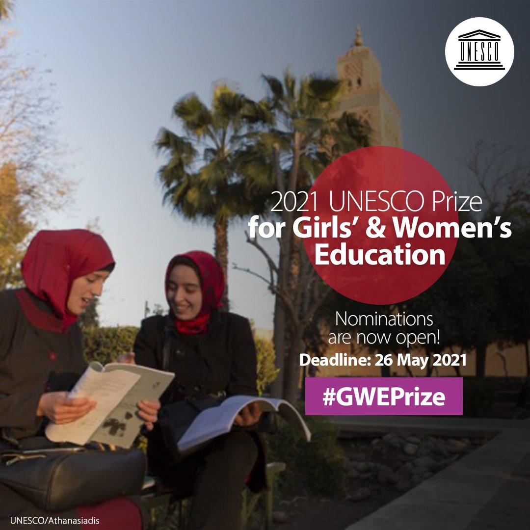 [Call for Nominations] 2021 UNESCO Prize for Girls’ and Women’s Education