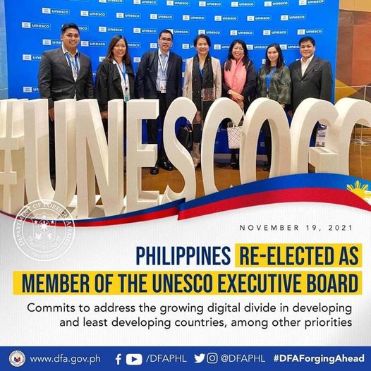 [Reposted from DFA] Philippines Re-Elected as Member of the UNESCO Executive Board