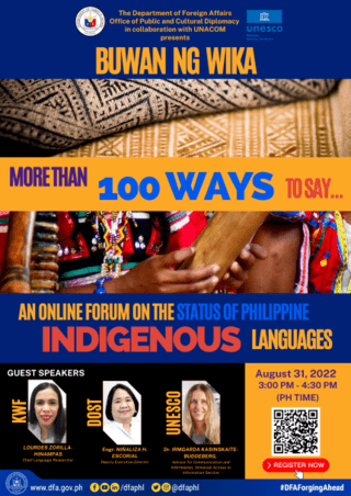 DFA-OPCD and UNACOM held a forum on the state of indigenous languages in the Philippines